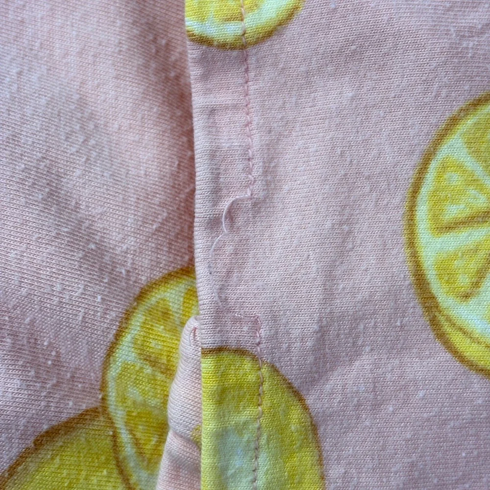 The Cat's Pajamas‎ Women Nightshirt Size M Pink Lemon Print Pima Cotton Modal